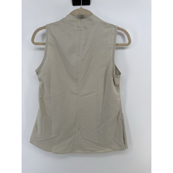 Toad & Co Women Medium organic cotton tank v neck ruched Zippered Pocket - Picture 5 of 12